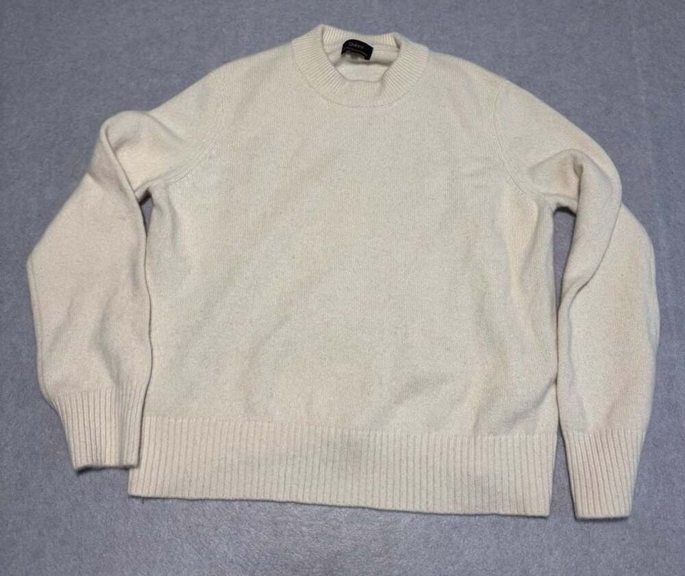 Quince Mongolian Cashmere Oversized Crewneck Sweater Ivory Small